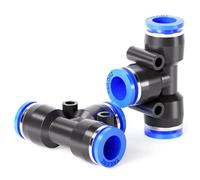 TAILONZ PNEUMATIC Raccords en T en plastique de 10mm OD Push to Connect 3 Ways Tube Connect Push Fit Push Lock PE-10 (Pack de 10)