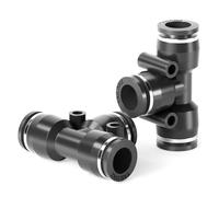 TAILONZ PNEUMATIC Raccords en T noir 6MM OD en plastique Push to Connect 3 Ways Tube Connect Push Fit Push Lock PE6(Pack de 10)