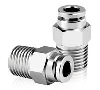 TAILONZ PNEUMATIC Raccords mâles droits en acier inoxydable 304 pour tubes de 10mm OD x 1/4 BSP PC10-02 (Paquet de 5)