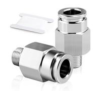 TAILONZ PNEUMATIC Raccords mâles droits en acier inoxydable 304 pour tubes de 10mm OD x 1/8 BSP PC10-01 (Paquet de 2)