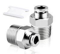 TAILONZ PNEUMATIC Raccords mâles droits en acier inoxydable 304 pour tubes de 4mm OD x 1/4 BSP PC4-02 (Pack de 2)