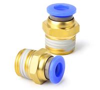 TAILONZ PNEUMATIC Raccords mâles droits pour tubes de 6mm OD x 1/4 BSP PC6-02 (Paquet de 2)