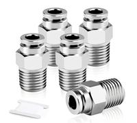 TAILONZ PNEUMATIC Raccords mâles en acier inoxydable 304 pour tubes droits de 4mm OD x 1/8 BSP PC4-01 (Paquet de 5)