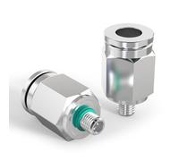 TAILONZ PNEUMATIC Raccords mâles en acier inoxydable 304 pour tubes droits de 6 mm de diamètre extérieur x filetage M5 PC6-M5 (paquet de 2)