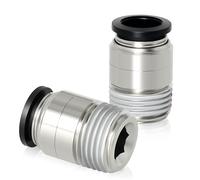 TAILONZ PNEUMATIC Raccords POC12-04 pour tubes droits ronds de 12mm OD x 1/2 Inch BSP (Pack de 2)