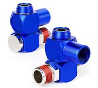 TAILONZ PNEUMATIC Rouge Raccord tournant pour outils pneumatiques 1/4 pouce Raccord tournant 360 degrés pour tuyau d'air Adaptateur tournant industriel pour outils pneumatiques portables（Pack de 2）