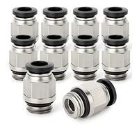 TAILONZ PNEUMATIC Tube droit 4mm OD x Filet G 1/8 pouce Raccord poussé avec bague d'étanchéité PCG4-01 (Pack de 10)