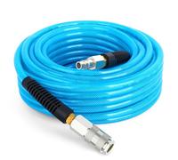 TAILONZ PNEUMATIC Tuyau d'air en polyuréthane 1/4" x 15M, Pression de service maximale 1.5 MPA, composé de laiton et de tuyau bleu en polyuréthane, facile à installer.