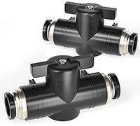 TAILONZ PNEUMATIC Vanne à bille de 6 mm de diamètre extérieur, vanne de régulation de débit d'air, raccord à brancher BVU-6（Pack de 5）