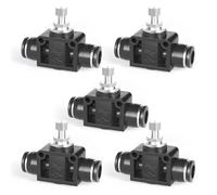 TAILONZ PNEUMATIC Vanne de régulation de débit d'air à tube de 12 mm de diamètre extérieur avec raccord instantané, régulateur de vitesse en ligne, raccord union droit SCF-12 (paquet de 5)