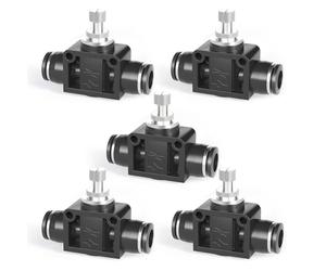 TAILONZ PNEUMATIC Vanne de régulation de débit d'air à tube de 4 mm de diamètre extérieur avec raccord instantané, régulateur de vitesse en ligne Union droite SCF-4 (paquet de 5)