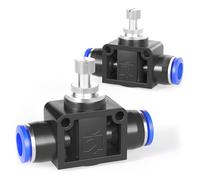 TAILONZ PNEUMATIC Vanne de régulation de débit d'air avec raccord instantané, régulateur de vitesse en ligne Raccord union droit - Tube 10MM OD x Tube 10MM OD LSA-10 （Pack de 5）