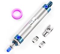 TAILONZ PNEUMATIC Vérin à air double action de 32mm d'alésage et 200mm de course avec connecteur en Y et 2 pièces de 8mm MAL32x200