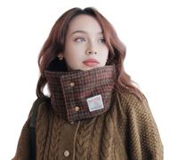 TAILORMAP Harris Cache-cou en laine tweed pour homme et femme - Écharpe chaude avec col en velours - Écharpe anti-froid à carreaux, Chungking Express, taille unique