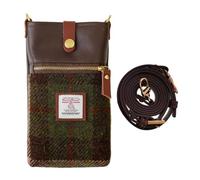 TAILORMAP Harris Tweed Sac à bandoulière fait main pour téléphone portable pour femme avec tissu en cuir microfibre et laine, N° 3822, 7.5 inches by 4.3 inches by 1.2 inches, Tartan écossais