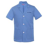 TAILOR'S Personnalisé Brodé Homme Blouse de Laboratoire Manche Courte, 31 Pouces, Personnaliser avec Votre Propre Texte