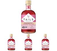 Tails Cocktails Raspberry Cosmopolitan, cocktail prêt à boire, préparé avec de la vodka 42BELOW, pour réaliser 4 cocktails de qualité professionnelle en quelques secondes, 14,9% vol., 50 cl/500 ml