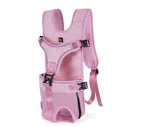 TAILUP Sac de poitrail à boucles pour animaux de compagnie, sac à dos pour chiens réglable, imprimé camouflage, sac de transport pour chiens de petite et moyenne taille, rose, 38-46 cm