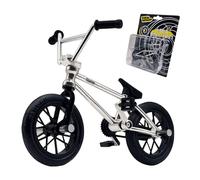 TAILWHIP Finger BMX Mini jouet de vélo avec roulements à billes en métal véritable(6X), Finger Bike en alliage pour des figures cool, idéal pour le skatepark et compatible avec les skateboards, chrome
