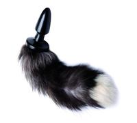TAILZ - Plug Anal Queue de Renard - Noir/Blanc