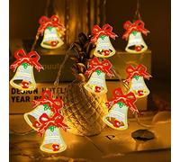 TaimeiMao 10 Lumières de Noël, Guirlande Lumineuse LED Marocaine, Guirlandes D'intérieur, Rideau Lumière, Décoration pour Noël (Cloches)