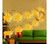 TaimeiMao 10 Lumières de Noël, Guirlande Lumineuse LED Marocaine, Guirlandes D'intérieur, Rideau Lumière, Décoration pour Noël (Wapiti)