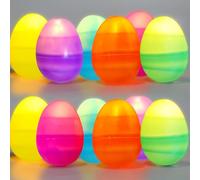 TaimeiMao 12 Pièces Oeufs de PâQues Led Lumière, Oeufs de PâQues LED, Oeufs Colorés LED Lumineux, LED Décorations d'Oeufs de Pâques