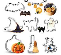 TaimeiMao 7Pcs Emporte Piece Halloween,Emporte-pièces en Acier Inoxydable,Outils de Cuisson en Acier,Halloween Moule à Biscuit,Noël Emporte-pièces en Acier