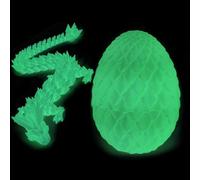 TaimeiMao Dragon imprimé en 3D dans l'œuf, dragon en cristal articulé avec oeuf de dragon, oeuf de dragon imprimé 3D, dioculaire articulé de dragon, convient pour la voiture, la décoration de la
