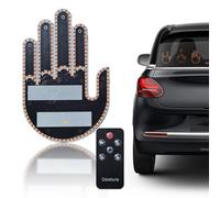 TaimeiMao Lumière Doigt Voiture, Funny Road Rage Signs, Lumière Doigt Voiture avec Télécommande, Signe fenêtre arrière Conception Doigt pour SUV, Hommes, Camion, Voiture