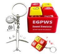 TaimeiMao Porte-clés d'alerte pour pilote et équipage avec simulateur de son d'avertissement Egpws, porte-clés personnalisé, porte-clés d'urgence, cadeau pour voyageurs, cadeau pour les fans