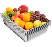 TAIMIKO Bac Gastronorme GN 1/1 Lot de 6, Récipients en acier inoxydable Bain-marie 1.0 mm d'Épaisseur, Bac Inox Alimentaire pour Four, Réfrigérateurs, Stockage, Restauration