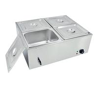 TAIMIKO Bain Marie électrique en Acier Inoxydable 220V Chauffe-Plats Professionnel Commercial avec 4 Bacs Casseroles pour Magasins de Petit-déjeuner,Collations,Restaurants