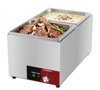 TAIMIKO Bain Marie Électrique Professionnel 2 Bacs Chauffe-Plat 1000W | Cuisson au Bain Marie, Usage Professionnel