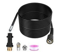 TAIMIKO Kit de nettoyage de tuyau de vidange pour nettoyeur haute pression Karcher K2-K7 et Lavor, accessoires de nettoyeur haute pression, tuyau de jet d'égout avec adaptateur, tiges de vidange
