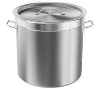 Taimiko - Marmite profonde en acier inoxydable avec un couvercle - 3 couches - Fond composite - Faitout pour ragoûts et soupes - 17-115 L 25Litre 32cm,With Lid