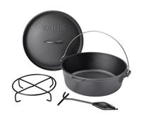 TAINO Dutch Oven 6L Fonte Ø 30cm Marmite à feu Levier de couvercle Accessoires de gril Marmite