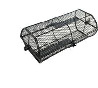 TAINO Grillrondell Panier de gril Rotisserie Accessoires de gril Acier noir