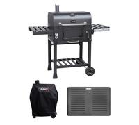TAINO HERO XL Barbecue au charbon de bois Set Housse de protection Plaque de cuisson Fumoir Chariot BBQ