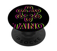 Taino Motif visage fluo PopSockets PopGrip Adhésif