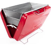 TAINO MOX Barbecue au charbon de bois BBQ Barbecue de valise Barbecue de camping Barbecue au charbon de bois style rétro pliable Griller portable mobile Rouge