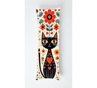 Tainrun Body Pillow Cover, Black Cat Long Pillow Case with Zipper, Decorations Double Sided Print Bolster Pillow Cases for Sofa Living Room Home Decor 20x53 inch Flower