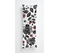 Tainrun Body Pillow Cover, Black Flowers Long Pillow Case with Zipper, Decorations Double Sided Print Bolster Pillow Cases for Sofa Living Room Home Decor 16x47 inch Plants