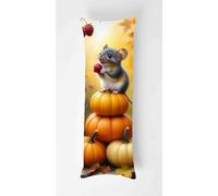 Tainrun Body Pillow Cover, Golden Pumpkin Long Pillow Case with Zipper, Decorations Double Sided Print Bolster Pillow Cases for Sofa Living Room Home Decor 20x60 inch Mouse
