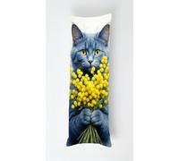Tainrun Body Pillow Cover, Gray Cats Long Pillow Case with Zipper, Decorations Double Sided Print Bolster Pillow Cases for Sofa Living Room Home Decor 20x60 inch Bouquet