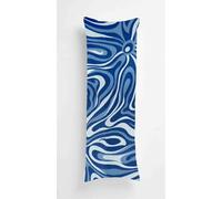 Tainrun Body Pillow Cover, Navy Blue Long Pillow Case with Zipper, Decorations Double Sided Print Bolster Pillow Cases for Sofa Living Room Home Decor 16x47 inch Rippled