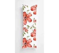 Tainrun Body Pillow Cover, Red Watercolor Long Pillow Case with Zipper, Decorations Double Sided Print Bolster Pillow Cases for Sofa Living Room Home Decor 24x71 inch Flowers