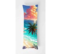 Tainrun Body Pillow Cover, Sea Cloud Long Pillow Case with Zipper, Decorations Double Sided Print Bolster Pillow Cases for Sofa Living Room Home Decor 24x71 inch Coconut Tree