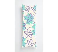 Tainrun Body Pillow Cover, Simple Floral Long Pillow Case with Zipper, Decorations Double Sided Print Bolster Pillow Cases for Sofa Living Room Home Decor 28x35 inch Purple Green