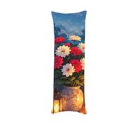 Tainrun Body Pillow Cover, Starry Night Long Pillow Case with Zipper, Decorations Double Sided Print Bolster Pillow Cases for Sofa Living Room Home Decor 24x71 inch Flowers